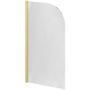 Colore - Round Brushed Brass 770mm Single Section Bath Shower Screen