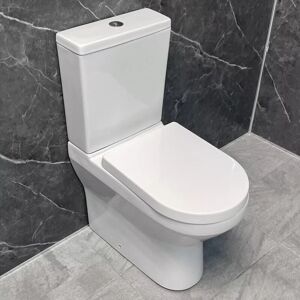 HYDROS Comfort Height Toilet Rimless Back To Wall Design Tall Disabled Elderly Carrie, With Pan Connector