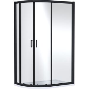 BALTERLEY Contemporary 8mm Glass Offset Quadrant Shower Enclosure, 1200 x 800mm, Matt Black