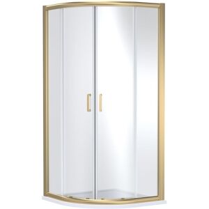 BALTERLEY Contemporary 8mm Glass Quadrant Shower Enclosure, 900 x 900mm, Brushed Brass