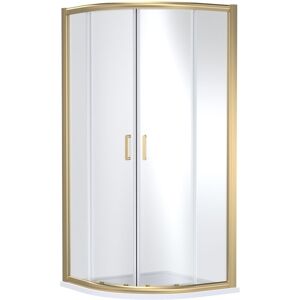 BALTERLEY Contemporary 8mm Glass Quadrant Shower Enclosure, 1000 x 1000mm, Brushed Brass