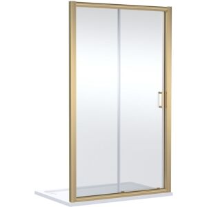 BALTERLEY Contemporary 8mm Glass Sliding Reversible Sliding Shower Door, 1200mm, Brushed Brass