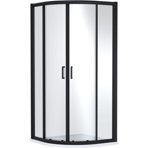 BALTERLEY Contemporary Bathroom Quadrant Shower Enclosure with Shower Tray - 1000 x 1000mm, Matt Black/White