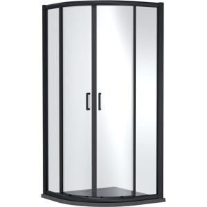 BALTERLEY Contemporary Bathroom Quadrant Shower Enclosure with Tray - 1000 x 1000mm, Matt Black/Grey