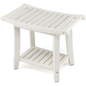 Costway - Corner Shower Bench Stool Bathroom Seat 2-Tier Storage Shelf Bathroom Foot Rest