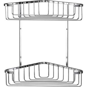 Croydex - 2 Tier Large Corner Shower Caddy, Rust Free Basket Bathroom Storage