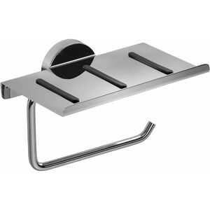 Flexi-Fix Chrome Toilet Roll Holder with Anti Slip Shelf - Pendle - Croydex