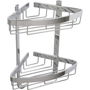 Croydex Large 2 Tier Shower Caddy Basket Bathroom Storage Organiser, Chrome