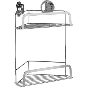 Croydex - Stick 'n' Lock Adhesive Two Tier Corner Shower Caddy Basket Organiser