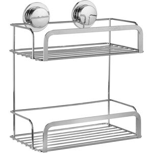 Croydex - Stick n Lock Adhesive 2 Tier Shower Caddy Bathroom Storage Basket