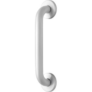White Straight Grab Bar Hand Rail, Stainless Steel Shower Handle, 300mm - Croydex