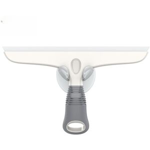 Csparkv - 2 Pack Silicone Squeegee with Suction Cup Holder, Bathroom Shower Window Squeegee, All-Purpose Car Windshield Window Squeegee, White and