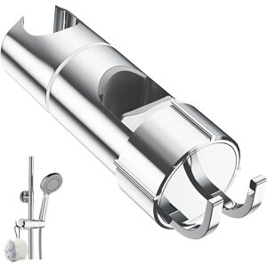 Csparkv - 2pcs Adjustable Shower Holder with 2 Hooks for 20.5-23.5mm Shower Heads, Universal Shower Head Holder for 18-25mm Bar, Chrome Handheld
