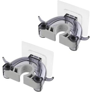 Csparkv - 2Pcs Seamless Mop Hook Mop Hanger Clip Broom Holder Broom Hanger Clip Wall Mounted Coat Rack Heavy Duty Mop Hook Black