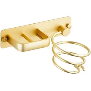 CSPARKV Hair Dryer Holder, Hair Straightener Holder with Cable Organizer, Metal Wall Mount for Storing Hair Dryer, Straightener, Hair Brushes and More (Gold)