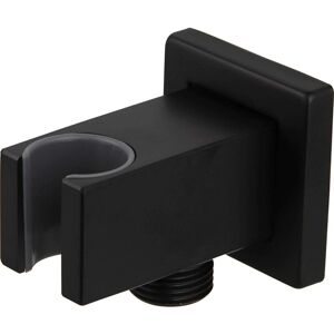Csparkv - Shower Head Holder with 1/2' Wall Connection Elbow, Brass, Matte Black