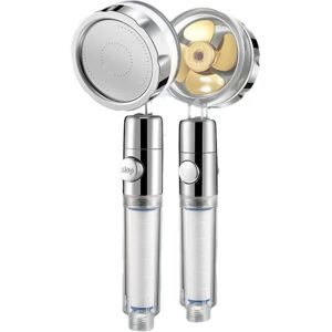 Csparkv - Shower Head - Shower head with high pressure propeller - Saves and filters water - Power regulator thanks to the stop switch - Articulated