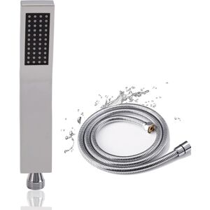 CSPARKV Shower Head with Hose, Shower Head + 1.5M Flexible Shower Hose, High Pressure Shower Head Water Saving, Stainless Steel Shower Head, 1 Modes