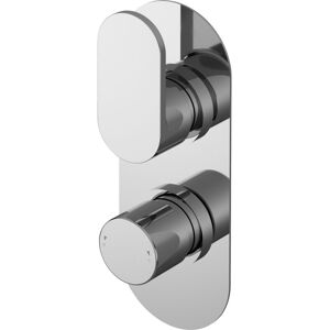 Balterley - Current Contemporary Bathroom Round Twin Concealed Thermostatic Shower Valve with Lever Handle, 215mm, Chrome