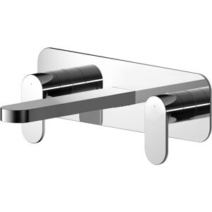Balterley - Modern Round Wall Mount 3 Tap Hole Basin Mixer Tap & Back Plate - Chrome