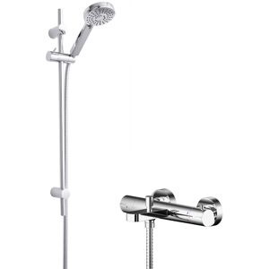 Balterley - Current Wall Mount Thermostatic Bath Shower Mixer Tap with Multi Function Slide Rail Kit - Chrome