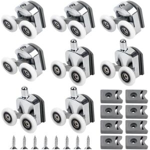 Tlily - Curved Shower Door Rollers, 8Pcs Glass Replacement Wheels, for Bathroom