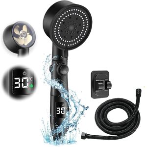 Linghhang - Digital Temperature Shower Head, High Pressure Water Saving Shower Head, 1.5M Hose for Shower Head with Water Stop 5 Modes Shower Head