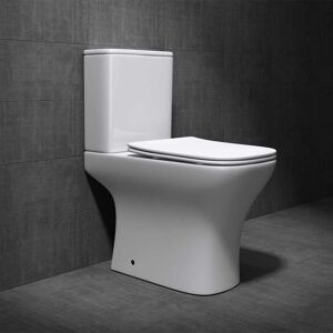 Durovin Bathrooms Close Coupled Toilet With Soft Close Seat And Cistern - Rimless Toilet Pan