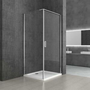 Durovin Bathrooms L Shape Shower Enclosure - Pivot Door Left Hand Side Handle - 800 x 900mm