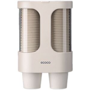 TLILY Ecoco Disposable Paper Cups Dispenser Plastic Cup Holder for Dispenser Wall Mounted Automatic Cup Storage Rack-A