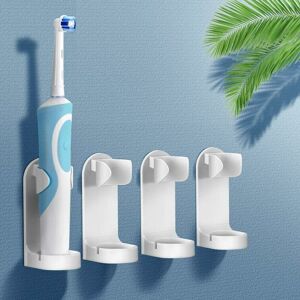SJQKA Electric Toothbrush Holder, Multifunctional Wall Mounted Self Adhesive Plastic Toothbrush Storage Rack 4 Pack