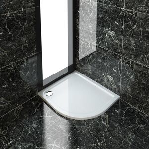 1000 x 800 x 40 mm Quadrant Stone Tray right for Shower Enclosure Cubicle + Waste Trap - Elegant