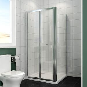 ELEGANT 1000mm Inwards Opening Folding Shower Enclosure + 800mm Side Shower Door 5mm Safety Glass Saving Space Bi Fold Shower Screen with 1000x800mm Shower