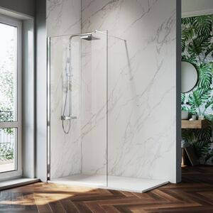 1000mm Shower Door 8mm Easy Clean Glass Bathroom Screen Waterproof Walk in Shower Enclosure 1400x800mm Anti Slip Shower Tray and Waste Trap - Elegant
