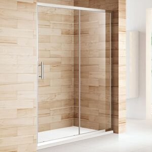 1100mm Easy Clean Sliding Shower Enclosure 6mm Safety Tempered Glass Shower Cubicle with 1100x900mm Shower Tray and 90mm Waste Trap - Elegant