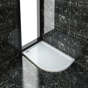 1200 x 800 x 40 mm Quadrant Stone Tray right for Shower Enclosure Cubicle + Waste Trap - Elegant