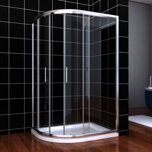1200x800mm Left Quadrant Shower Enclosure Walk in Corner Cabin 6mm Tempered Glass Door with Tray 1200x800mm and Waste Trap - Elegant