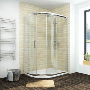 1200x800mm Walk in Sliding Door Left Quadrant Shower Enclosure Corner Cubicle with Tray 1200x800mm and Waste Trap - Elegant