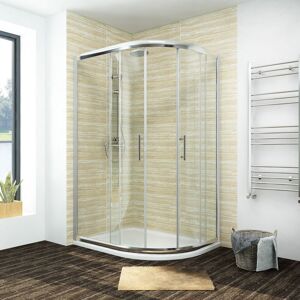 1200x800mm Walk in Sliding Door Right Quadrant Shower Enclosure Corner Cubicle with Tray 1200x800mm and Waste Trap - Elegant