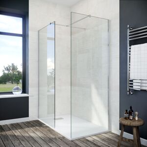 ELEGANT 900mm Walk in Shower Screen 760mm Side Panel Screen Easy Clean Glass Door Water Proof Shower Enclosure 1400x800mm Anti-Slip Shower Base Tray and
