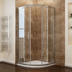 6mm Safety Tempered Glass Quadrant Wet Room Walk in Sliding Shower Cabin 800 x 800 mm - Elegant
