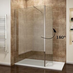 760mm Walk in Shower Enclosure 8mm Easy Clean Glass Wetroom Screen Panel with 300mm Return Panel + 1500x800mm Shower Tray - Elegant