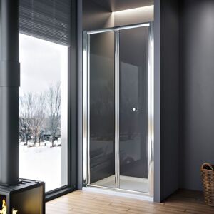 760x1850mm Bi-Fold Shower Cabin 5mm Safety Tempered Glass Folding Shower Cubicle Bath Door - Elegant