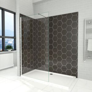 760x1850mm Walk in Shower Enclosure, Wet Room Screen Panel 6mm Tougheded Safety Glass with 1200x700mm Shower Tray and Waste Trap - Elegant