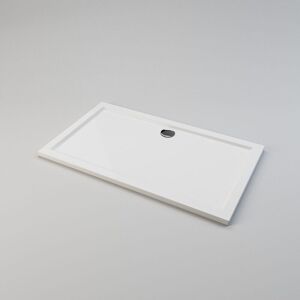 1400 x 800 x 40 mm Shower Tray Slimline Square Shower Enclosure Base Gloss White with Waste Trap - Elegant