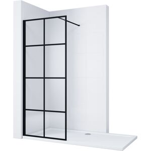 800mm Black Aluminium Framed Walk in Shower Enclosure Wet Room 8mm Safety Tempered Glass Bathroom Screen - Elegant