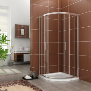 800x800mm Quadrant Sliding Shower Door Bathroom Corner Wet Room 6mm Easy Clean Shower Enclosure with Tray and Waste Trap - Elegant