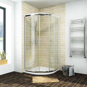 ELEGANT 800x800mm Walk in Sliding Door Quadrant Shower Enclosure Corner Cubicle