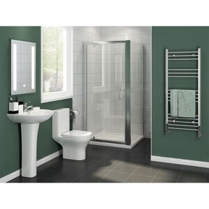 ELEGANT 900 x 700mm Pivot Shower Door Side Panel 6mm Glass Cubicle Modern Shower Enclosure