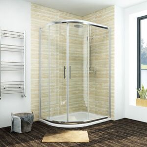 900 x 800 mm offset Quadrant Shower Enclosure 6mm Tempered Sliding Glass Cubicle Door - Elegant